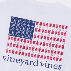 Vineyard Vines Beer Pong Flag Long Sleeve Pocket T Shirt XXL White Cap NWT USA